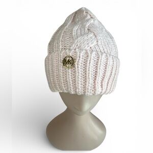 Michael Kors Cable Knit Beanie Hat Light Pink Pastel